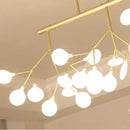 GobekUsa Linear Firefly Chandelier: Elegant Tree Branch Lighting for Home Decor