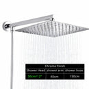 GobekUsa Black Ultrathin Rainfall Shower Head with Arm Bracket, Hose & Faucet Set