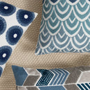 GobekUsa Blue Floral Geometric Embroidery Cushion Cover 45x45cm for a Cozy Home