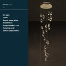 GobekUsa Crystal Stone Copper Chandelier - LED Postmodern 2025 Lighting for Staircase