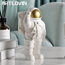 GobekUsa Astronaut Phone Holder Cosmonaut Statue Space Man Sculpture Decor Figurine