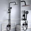 GobekUsa Black Brass Shower Set with Tub Faucet - Rainfall Bath Mixer for Bathtub