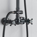 GobekUsa Dual Handle Black Shower Set Faucet with Rainfall Shower Mixer Tap