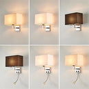 GobekUsa LED Minimalist Wall Lamps with Rectangle Texture Shade for Living Room & Bedroom