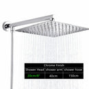GobekUsa Bright Chrome 8" Shower Head with 15" Arm and 59" Hose - Wall Mounted Rainfall
