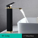 GobekUsa Black Gold Basin Faucet Deck Mounted Bathroom Sink Tap Cold Hot Water Mixer