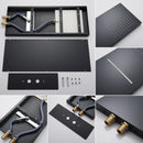 GobekUsa Black Thermostatic Waterfall Rainfall Shower Faucet with Handshower