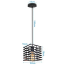 GobekUsa Industrial Nordic Cage Pendant Light, Black Iron Retro Loft Hanging Lamp