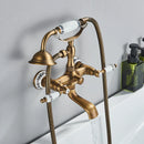 GobekUsa Brass Bathtub Shower Faucet Set with Dual Knobs and Handshower