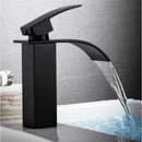 GobekUsa Gold White Waterfall Brass Bathroom Basin Faucet Mixer Tap Hot Cold Sink