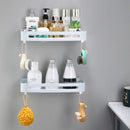 GobekUsa Brushed Gold Aluminum Bathroom Corner Shelf Wall Mounted Shower Shampoo Holder