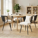 Teddy Upholstery Dining Chairs with Fleece Cushion, Ergonomic Armchair (Set of 4) by EnvelorHome