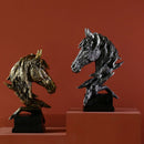 GobekUsa Country Resin Horsehead Figurine: Creative Animal Statue for Modern Home & Office Decor