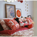 GobekUsa Double Happiness Embroidered Red Traditional Lumbar Pillow Cases 45x45cm