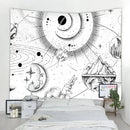 GobekUsa Black & White Stars Mandala Tapestry - Home Decor