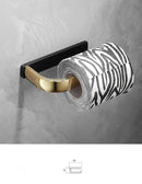 GobekUsa Gold & Black Bathroom Hardware Set: Shelf, Towel Rack, Paper Holder, Brush Holder
