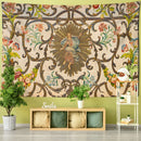 GobekUsa Khaki Retro Pattern Wall Tapestry for High-End Indoor Home Decor