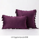 GobekUsa Fringed Tassel Velvet Pillowcase 50x50cm/30x50cm in Popular Light Colors