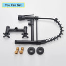 GobekUsa Black Wall-Mounted Kitchen Faucet with Swivel Spout and Dual Handles