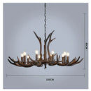 GobekUsa Antler Resin Chandelier: American Country Retro Style LED Hanging Lamp