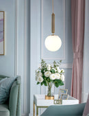 GobekUsa Glass Ball LED Pendant Light for Bedroom and Bar, Modern Globe Hanging Ceiling Lamp