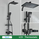 GobekUsa Brass LCD Thermostatic Mixer Shower Set with Bidet and Tub Spout