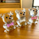 GobekUsa Clear Crystal Teddy Bear Figurines - Glass Animal Paperweight & Home Decor