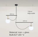GobekUsa Glass Ball Pendant Light for Bedroom Bar Cafe Decor - Multi-Light Post-Modern Glass Lighting