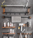 GobekUsa Bathroom Hardware Set: Pendant Towel Bar, Towel Ring, Paper Holder, Shelf