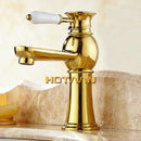 GobekUsa Gold Basin Faucet with Ceramic Mixer Tap for Bathroom