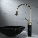 GobekUsa Gold Brass Marble Basin Faucet Hot Cold Sink Mixer Tap