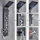 GobekUsa LED Rainfall Shower Panel System Black/Brushed Finish