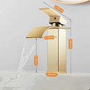 GobekUsa Gold Waterfall Basin Faucet: Brass Bathroom Mixer Tap, Hot Cold Sink Faucet