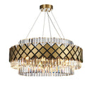 GobekUsa Gold LED Crystal Clear Art Deco Chandelier for Foyer