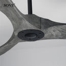 GobekUsa 60" Solid Wood DC Ceiling Fan with Remote Control