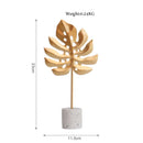 GobekUsa Gold Leaf Decorations on Marble Base - Creative Metal Crafts for Home Decor