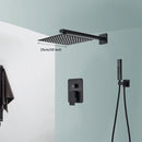 GobekUsa Black Wall Mounted Rainfall Shower System with Tub Spout