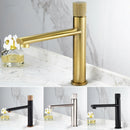 GobekUsa Brushed Gold Brass Bathroom Basin Faucet - Deck Mounted Sink Tap