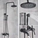 GobekUsa Black Bronze Bathroom Shower Set with 8" Rainfall Head - Wall Mounted