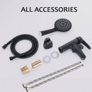 GobekUsa Black Copper Basin Faucet with Shower Head & Dual Function Mixer