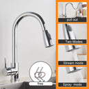 GobekUsa Black Pull Out Kitchen Sink Faucet - Deck Mounted Stream Sprayer Kitchen Mixer Tap
