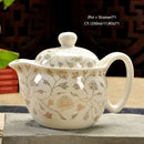 GobekUsa Ceramic Kung Fu Teapot with Dragon Design 350ml - Handmade Porcelain Tea Pot