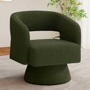 Swivel Barrel Accent Chair — Oversized Velvet, Waterproof Finish