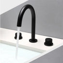 GobekUsa Black & Brushed Gold Basin Faucets: Total Brass 3-Hole Waterfall Sink Faucet