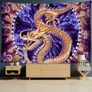 GobekUsa Chinese Dragon Castle Totem Tapestry Wall Hanging Beach Mat Tapis Decor