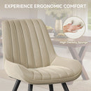 Upholstered Ribbed Dining Chairs, Set of 4 — Ergonomic Modern Fabric