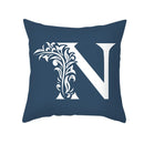 GobekUsa Blue Letter Pillowcase Solid Color Fleece Sofa Cushion, 45x45CM