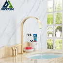 GobekUsa Brushed Gold Basin Faucet Single Handle Widespread Bathroom Sink Mixer Tap