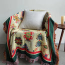 GobekUsa Boho Jacquard Knitted Double-Sided Throw Blanket