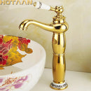GobekUsa Gold Finish Basin Faucet with Single Handle and Ceramic Taps